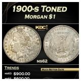 1900-s Morgan Dollar Toned $1 Grades ms62
