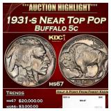 1931-s Buffalo Nickel Near Top Pop 5c ms67 SEGS