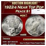 1922-s Peace Dollar Near Top Pop $1 ms66 SEGS