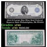 1914 $5 Large Size Blue Seal Federal Reserve Note