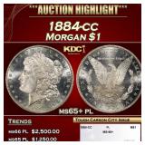1884-cc Morgan Dollar $1 ms65+ pl SEGS