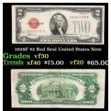 1928F $2 Red Seal United States Note Grades vf++