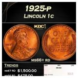 1925-p Lincoln Cent 1c ms66+ rd SEGS