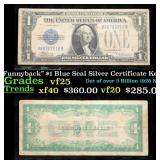 1928D $1 Blue Seal Silver Certificate 'Funnyback'