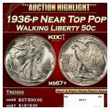 1936-p Walking Liberty Half Dollar Near Top Pop 50