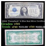 1928A $1 Blue Seal Silver Certificate "Funnyback"