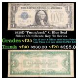 1928D $1 Blue Seal Silver Certificate "Funnyback"