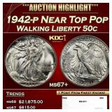 1942-p Walking Liberty Half Dollar Near Top Pop 50