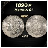1890-p Morgan Dollar $1 Grades ms62