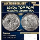 1940-s Walking Liberty Half Dollar TOP POP! 50c ms