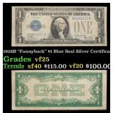 1928B $1 Blue Seal Silver Certificate "Funnyback"