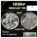 1939-p Mercury Dime 10c ms66 FSB SEGS