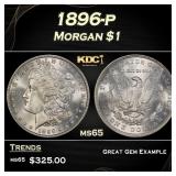 1896-p Morgan Dollar $1 Grades ms65