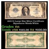 1923 $1 large size Silver Certificate Grades f+ Si