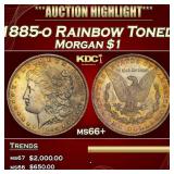 1885-o Morgan Dollar Rainbow Toned $1 ms66+ SEGS