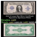 1923 $1 large size Silver Certificate Grades Selec