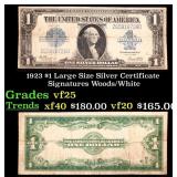 1923 $1 large size Silver Certificate Grades vf+ S