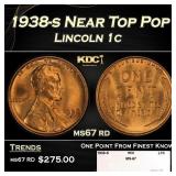 1938-s Lincoln Cent Near Top Pop 1c ms67 rd SEGS