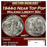 1944-d Walking Liberty Half Dollar Near Top Pop 50