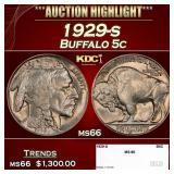 1929-s Buffalo Nickel 5c ms66 SEGS