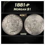 1881-p Morgan Dollar $1 Grades ms62