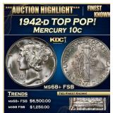 1942-d Mercury Dime TOP POP! 10c GEM++ FSB USCG