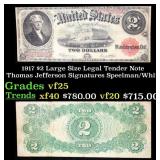 1917 $2 Large Size Legal Tender Note Thomas Jeffer