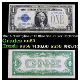 1928A $1 Blue Seal Silver Certificate "Funnyback"