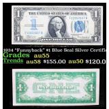1934 $1 Blue Seal Silver Certificate 'Funnyback' G