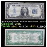 1934 $1 Blue Seal Silver Certificate 'Funnyback' G