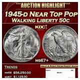 1945-d Walking Liberty Half Dollar Near Top Pop 50