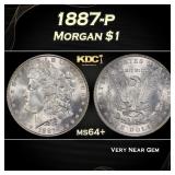 1887-p Morgan Dollar $1 Grades ms64+