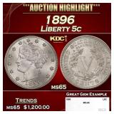1896 Liberty Nickel 5c ms65 SEGS