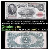 1917 $2 Large Size Legal Tender Note Thomas Jeffer
