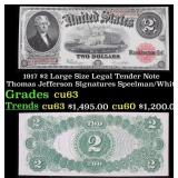 1917 $2 Large Size Legal Tender Note Thomas Jeffer