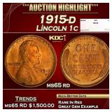 1915-d Lincoln Cent 1c ms65 rd SEGS