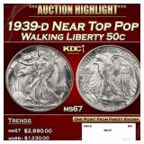 1939-d Walking Liberty Half Dollar Near Top Pop 50
