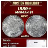1889-p Morgan Dollar $1 ms66+ SEGS