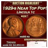 1929-s Lincoln Cent Near Top Pop! 1c ms66 rd SEGS