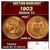 1903 Indian Cent . 1c ms66 rd SEGS