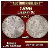 1896 Liberty Nickel 5c ms65 SEGS