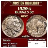 1929-d Buffalo Nickel 5c ms65+ SEGS