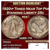 1920-p Standing Liberty Quarter Toned Near Top Pop