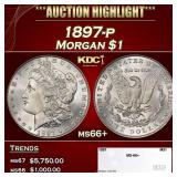 1897-p Morgan Dollar $1 ms66+ SEGS