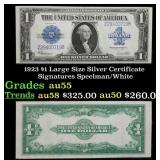 1923 $1 large size Silver Certificate Grades Choic