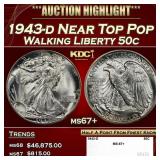 1943-d Walking Liberty Half Dollar Near Top Pop 50