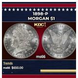 1898-p Morgan Dollar $1 Grades ms66
