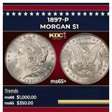 1897-p Morgan Dollar $1 Grades ms65+