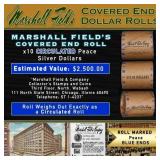 MARSHALL FIELDS 10 Coin Circ Peace $1 Roll Rare BL