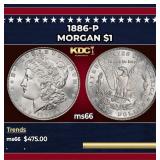1886-p Morgan Dollar $1 Grades ms66